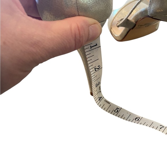 Lulus Glam Elegant Gold Faux Suede High Heel Sandals prom special event shoes - Picture 8 of 10